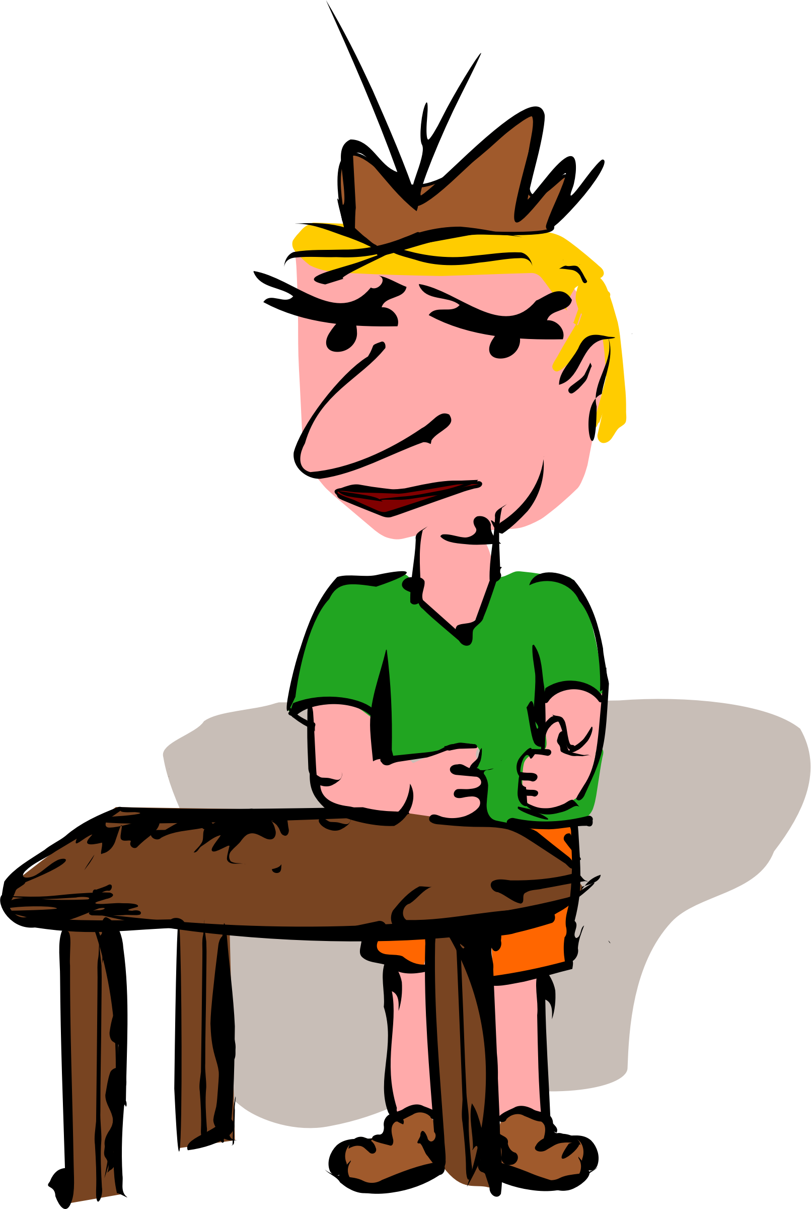 Free Man Standig At Table - Illustration (1611x2400)