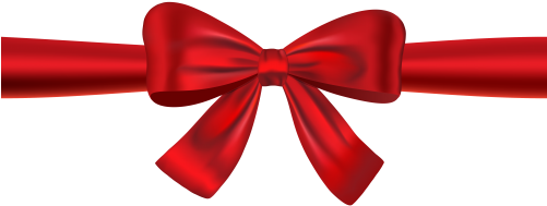 Red Ribbon Bow Png Transparent Image - Bow Ribbon Png (500x255)