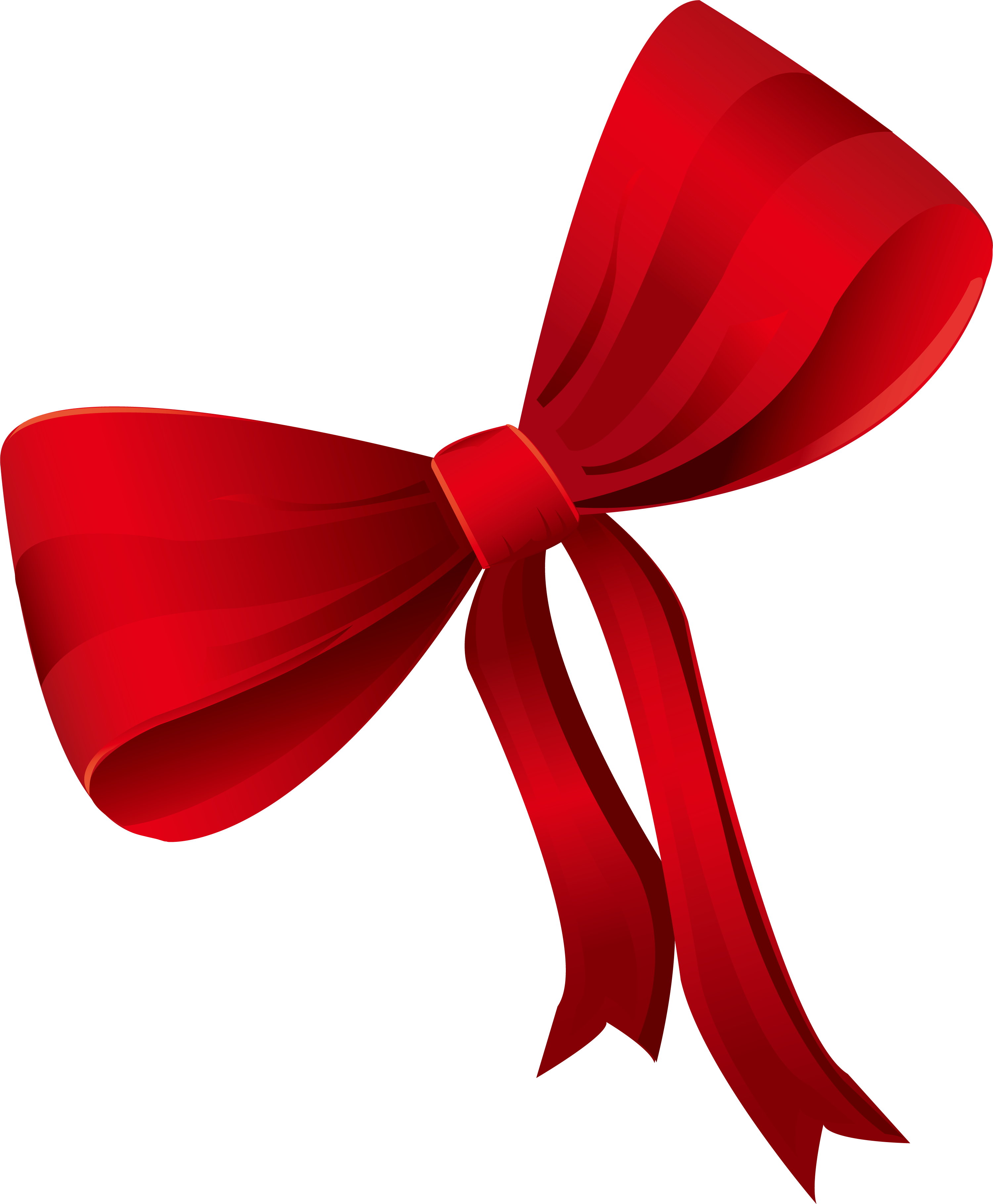Butterfly Red Bow Tie Shoelace Knot - Red Christmas Ribbon (3001x3637)