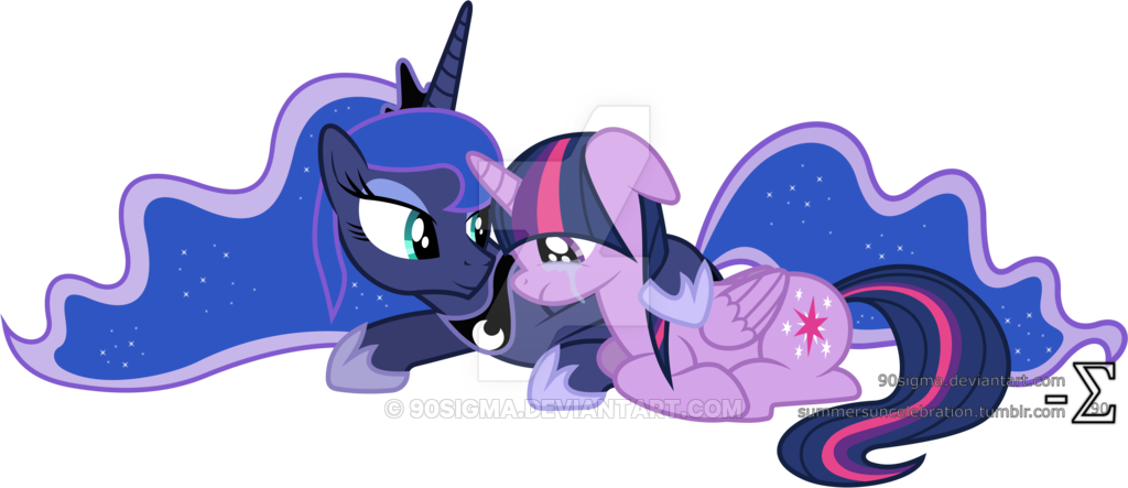 Princess Luna Comforts Twilight Sparkle By 90sigma - Twilight Sparkle (1024x443)