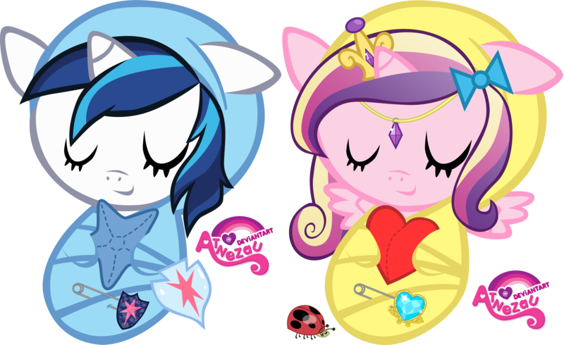 Newborn Shining Armour And Cadance By Atnezau - My Little Pony Baby Princess Cadence (800x490)