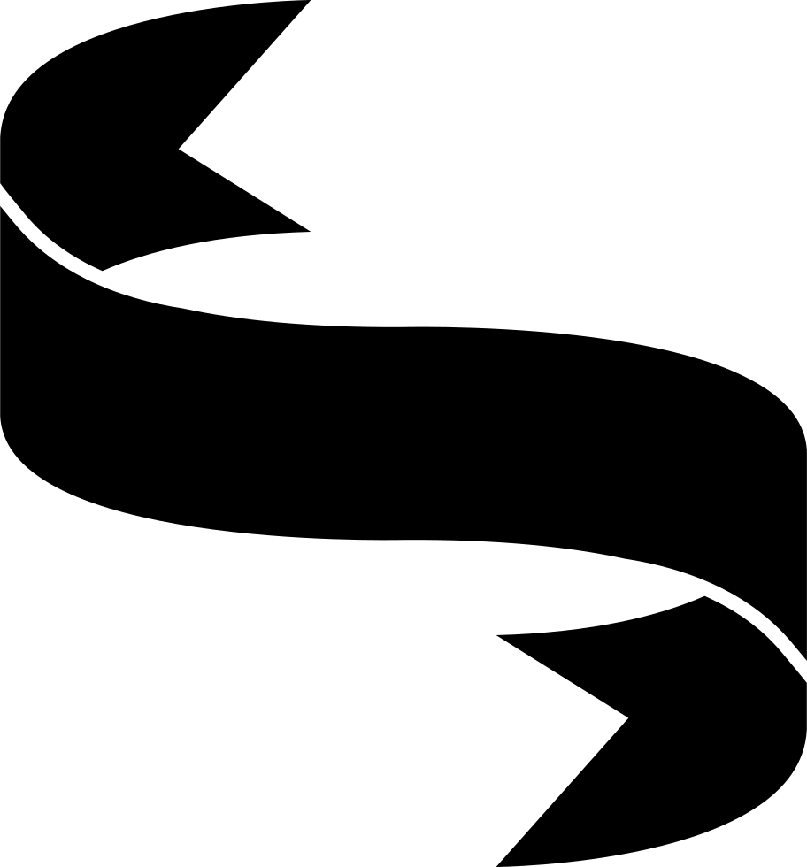 Swirling Ribbon Silhouette Comments - Ribbon Vector Black Png (912x980)