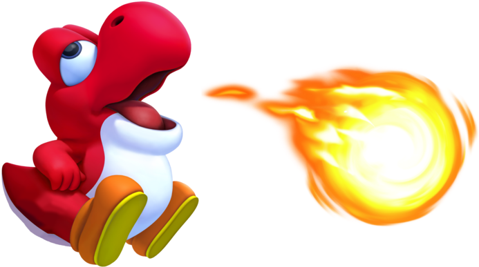 Fire Red Baby Yoshi By Redyoshiu - Mario Kart Baby Characters - (900x396)  Png Clipart Download