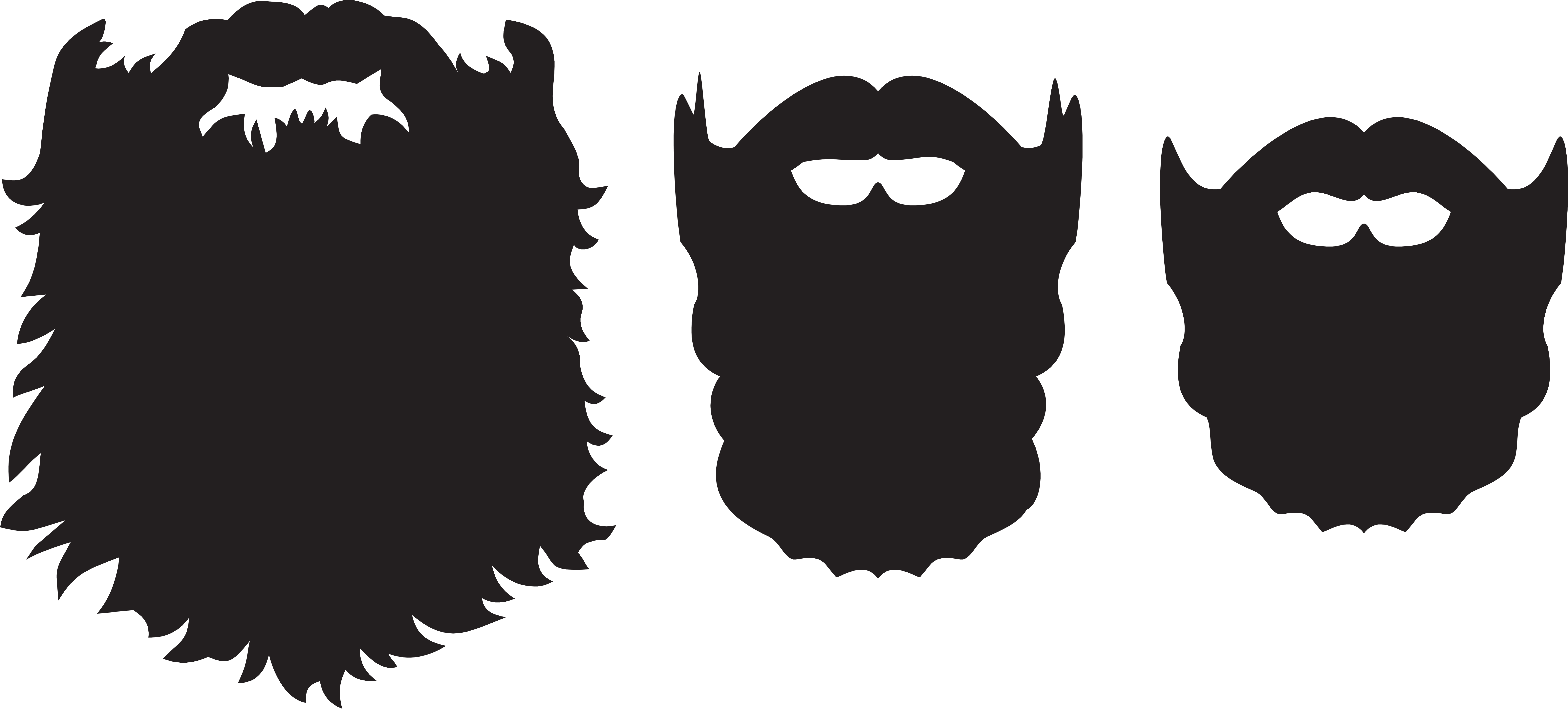 Edit And Free Download Beard Set Png Clip Art Image - Beard Clipart Png (8000x3699)
