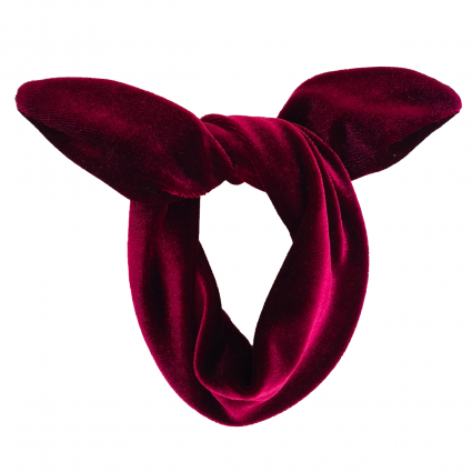 Wine Luxe Velvet Wired Hair Tie - Hair Tie (424x541)