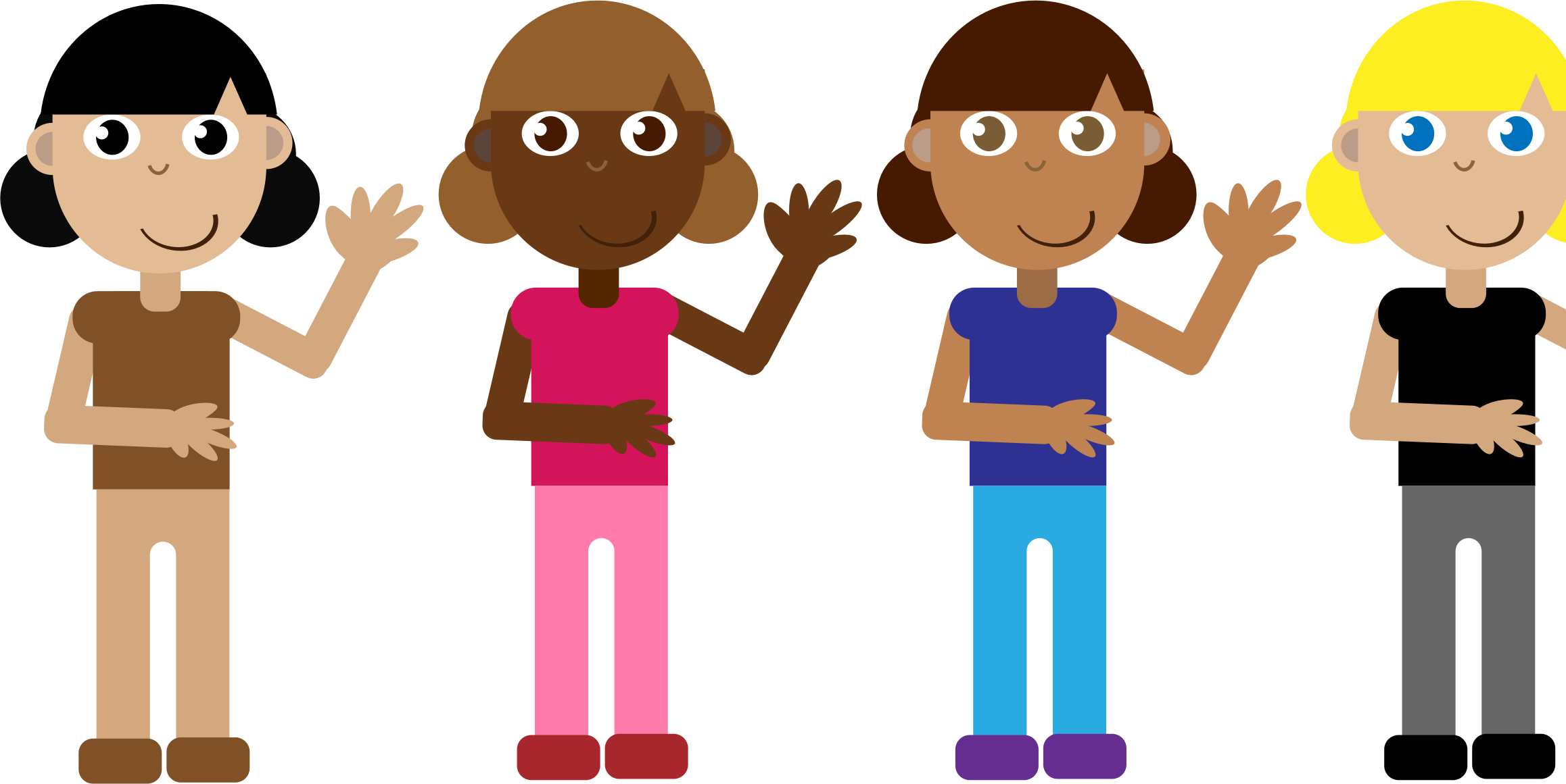 Big Image - Cartoon Girls Png (2316x1161)