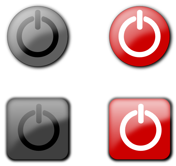 Power Off Buttons Png Clip Art - Button On Off Png (600x568)