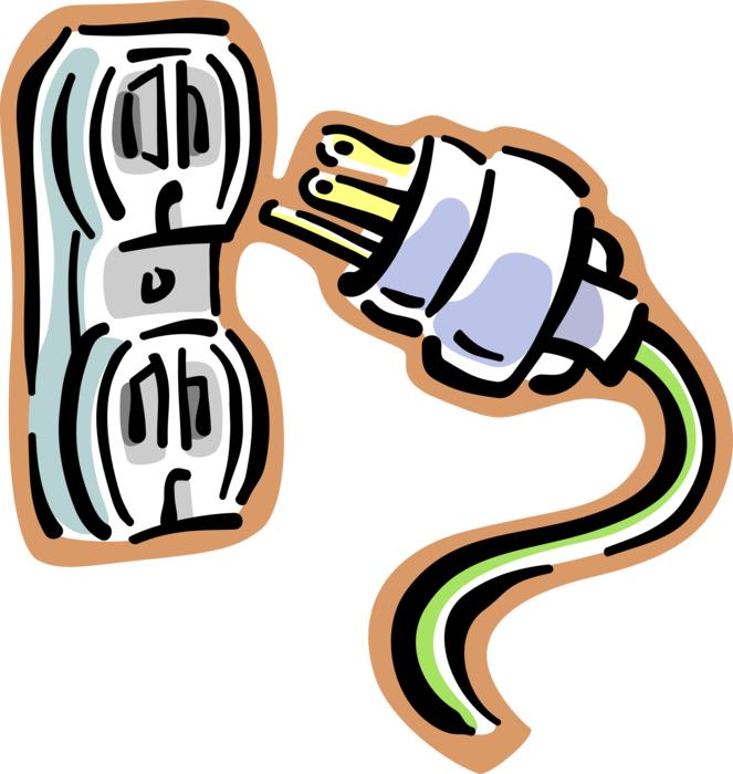 Vector Illustration Of North American 110 Volts Electrical - Vector Illustration Of North American 110 Volts Electrical (663x700)