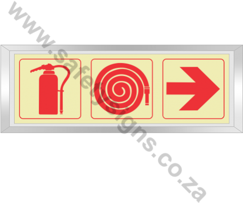 Fire Extinguisher & Fire Hose Reel & Arrow Right Photoluminescent - Safety First (498x498)