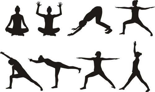 Free Woman Yoga Silhouette Vector - Sport Players (500x297)