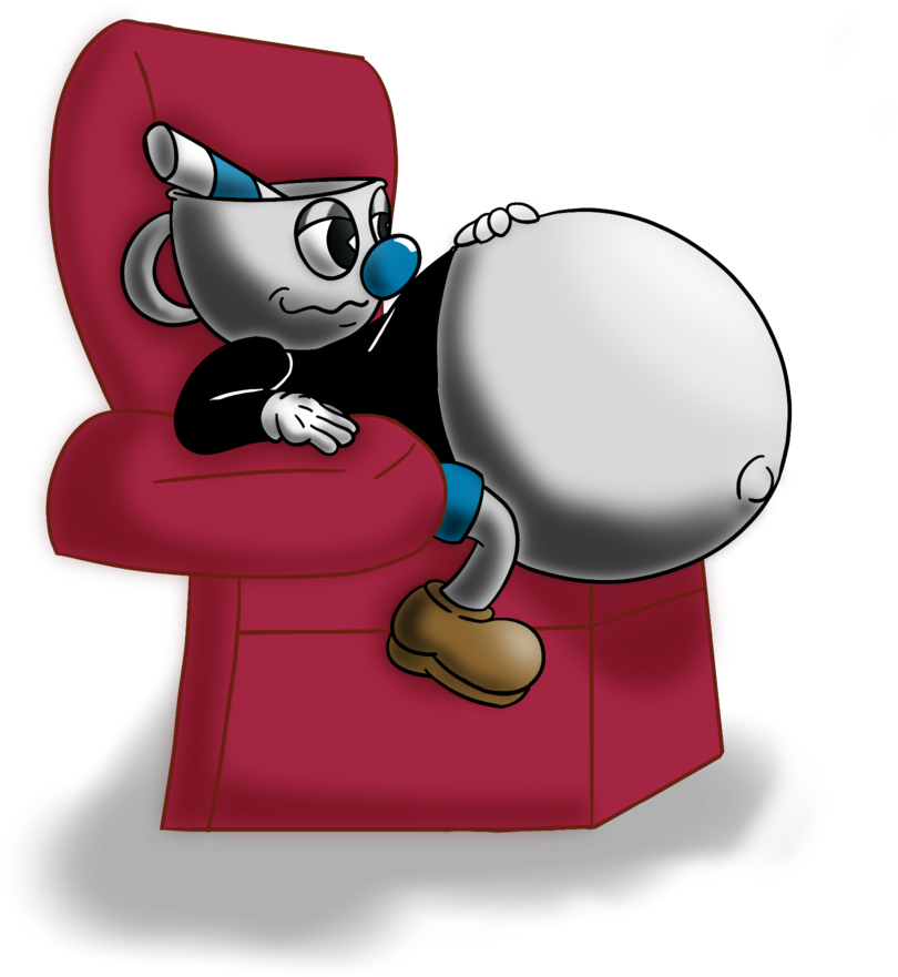 Mug Man In The Comfy Chair By Spazknot - Cuphead And Mugman Inflation (1024x1024)