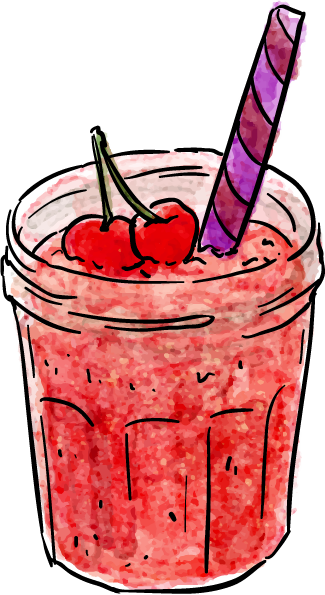 Smoothie Lover Messages Sticker-2 - Dibujo Smoothie Con Acuarela (325x595)