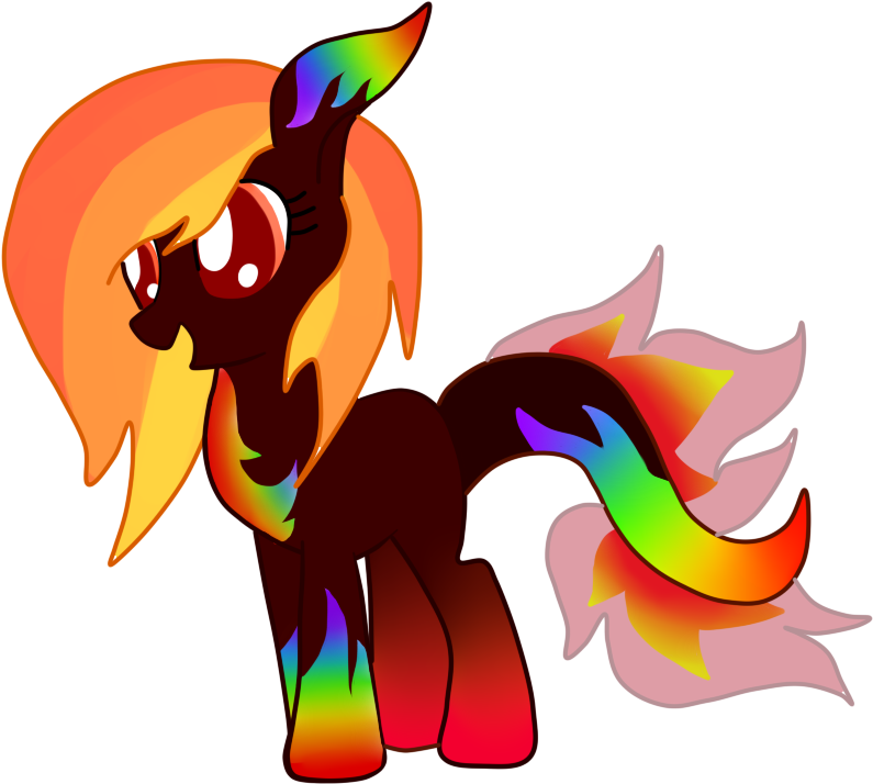 Fire Rainbow Pony Adoptable Closed By Musicfirewind - Fire Pony (992x793)