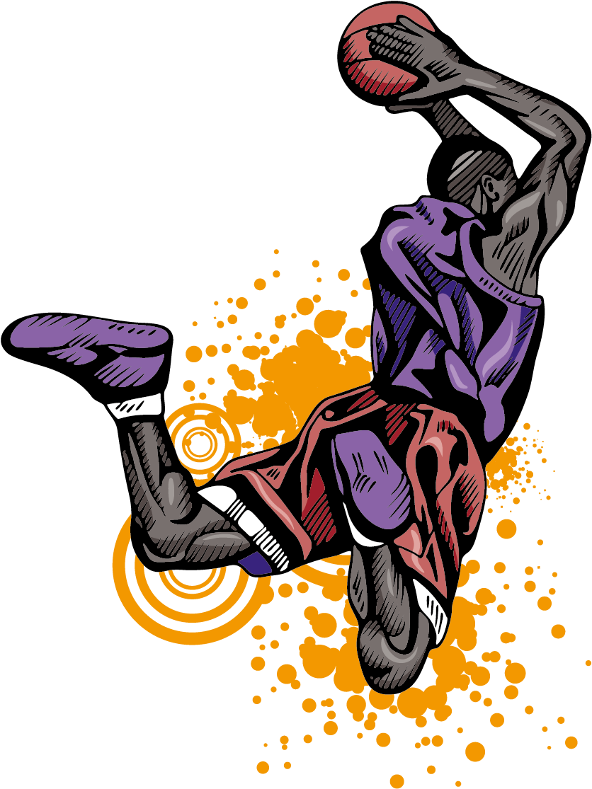 Basketball Player Slam Dunk Athlete - Basketball Player Ornament (round) (1181x1181)