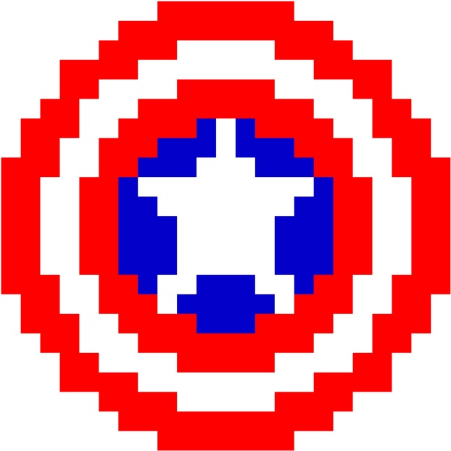 Captain Americas Shield Pixel Art By Xzavieryt - Purple Lokai Bracelet Meaning (894x894)
