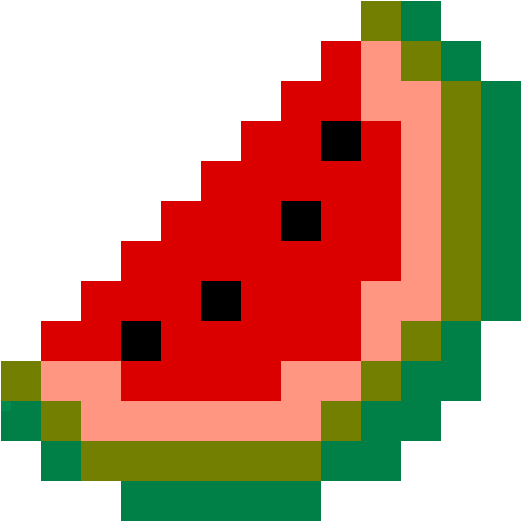 Watermelon - Easy Pixel Art Grid (700x700)