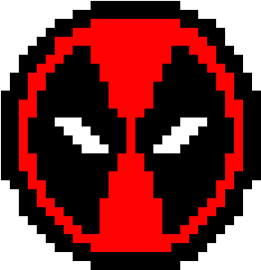 Deadpool - Pixel Art Deadpool Logo (350x350)