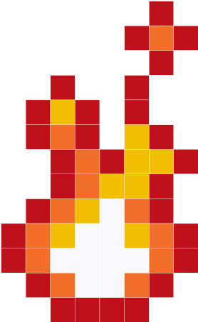 Pixel Art - Small Pixel Art Fire (350x450)