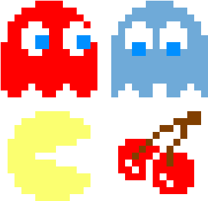 Pac Man Pixel - Green Pacman Ghost Png (368x367)