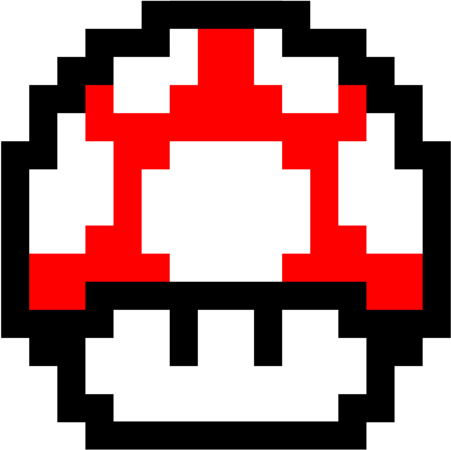 Pixel Clipart Mario Mushroom - Super Mario Mushroom Pixel (1024x1024)