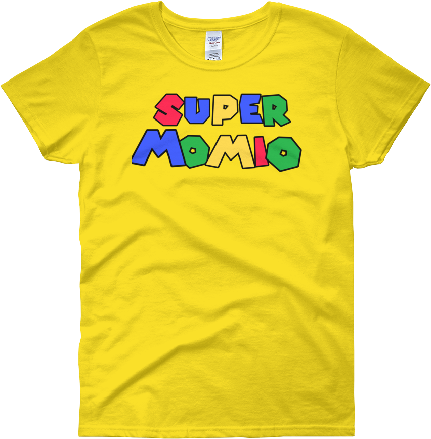 Super Momio Tee Mario Video Game Shirt For Moms - Yellow T Shirt Womens (1000x1000)