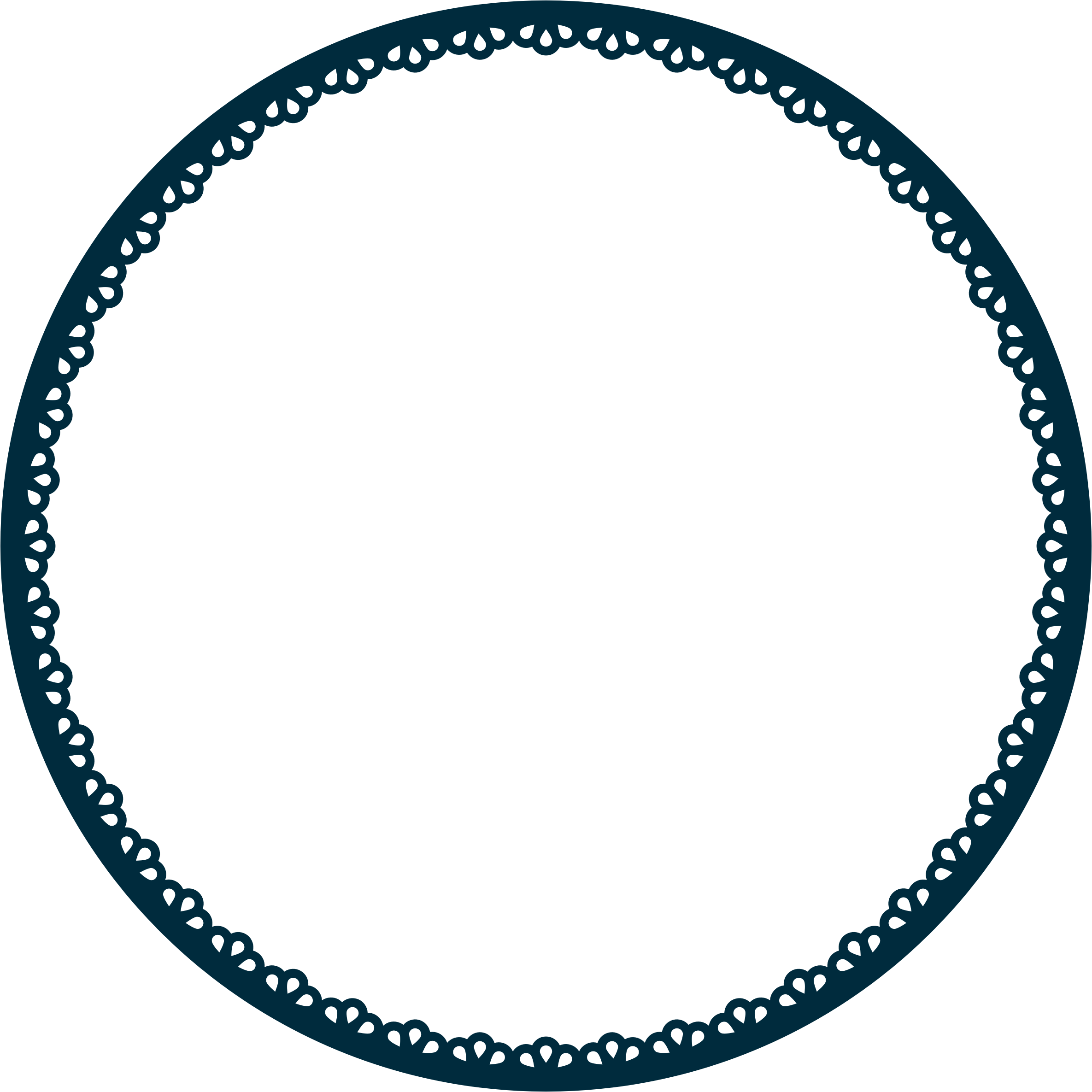 Scallop Frame Extrapolated Variation 2 - Scalloped Circle Frame Png (2370x2370)