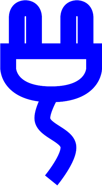 Blue, Outline, Symbol, Plug - Blue Plug Clip Art (347x640)