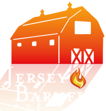 Jerseybarnfire - Black And White Barn Clipart (360x377)