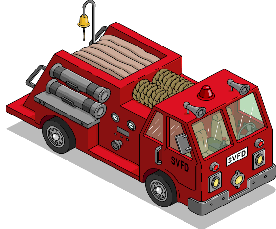 Fire Truck Menu - Simpsons Fire Truck (564x468)