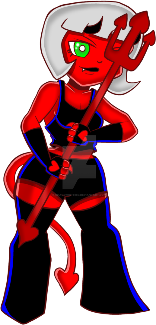 Devil Girl By Chaoswhite180 - Cartoon (735x1088)