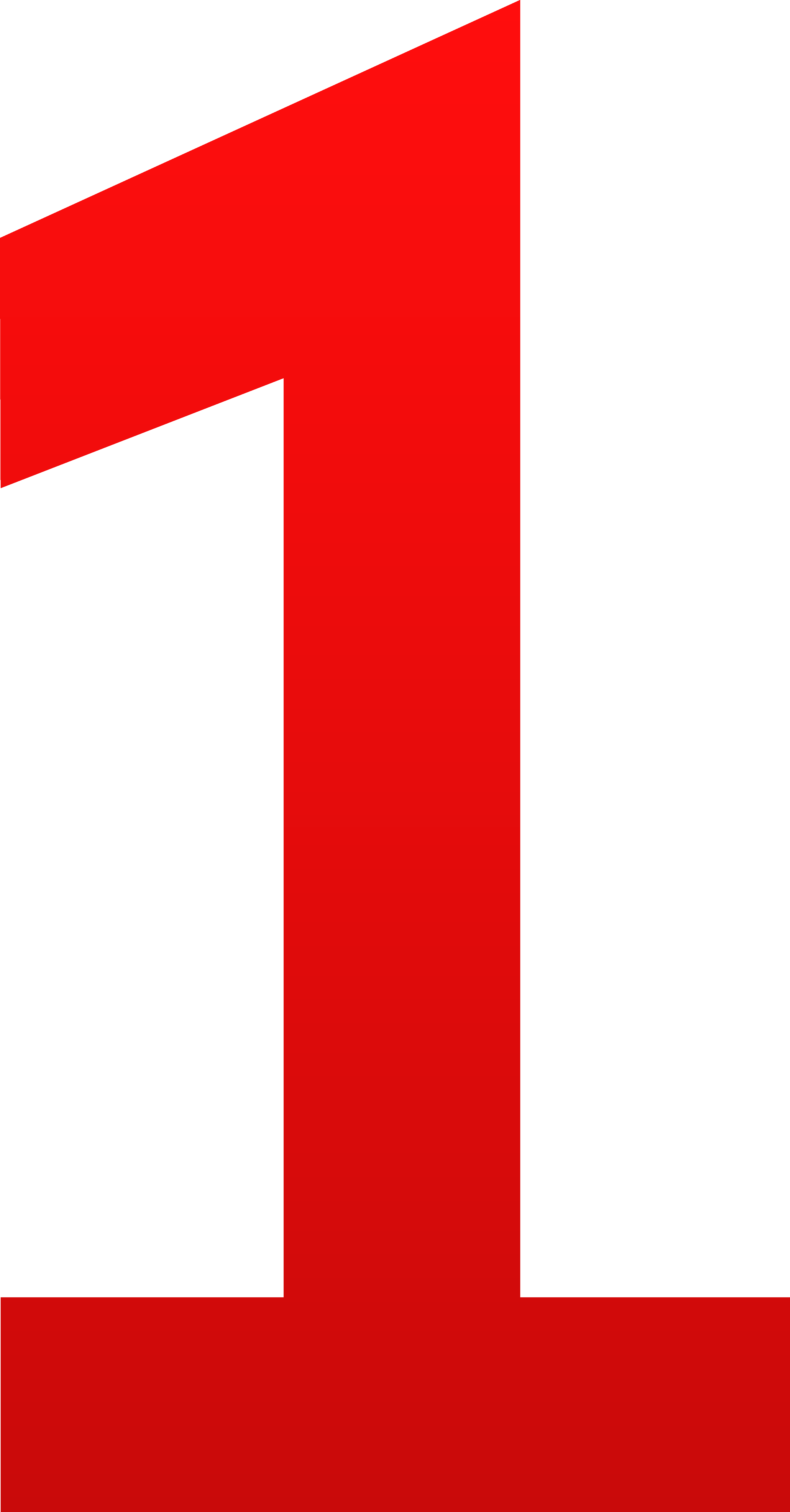 The Number One - Red Number 1 Clipart (3646x6979)