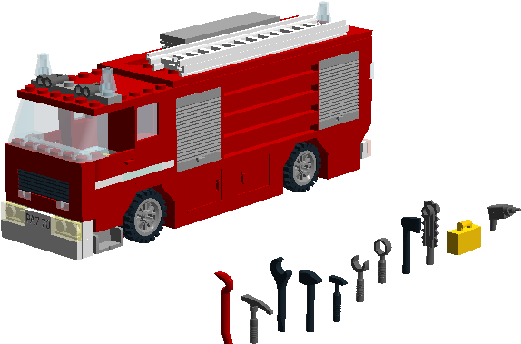 Tanker Fire Truck - Model Car (1111x601)