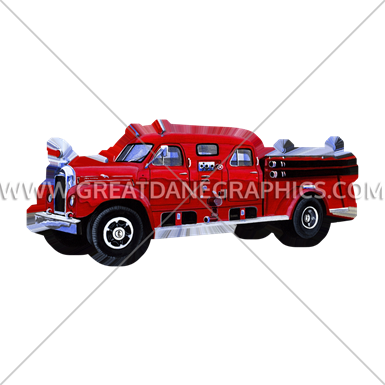Vintage Fire Truck Large - Art (385x385)