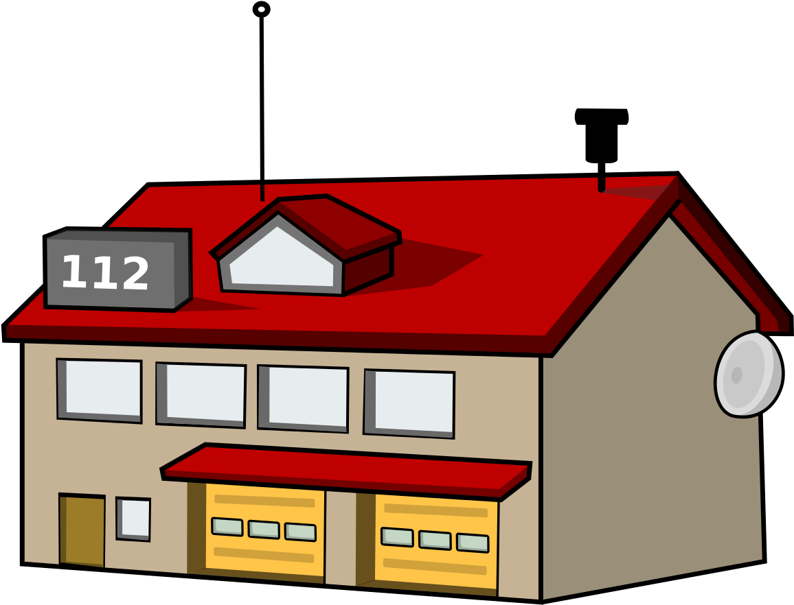 Firestation By Mimooh - Fire Station Line Art (1230x1024)