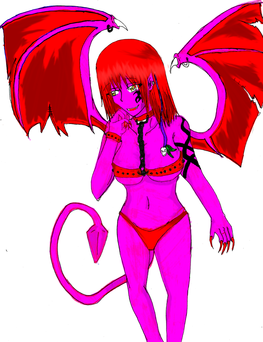 Strawberry12girl Pink Lady Devil Monters Girl By Strawberry12girl - Illustration (900x1168)