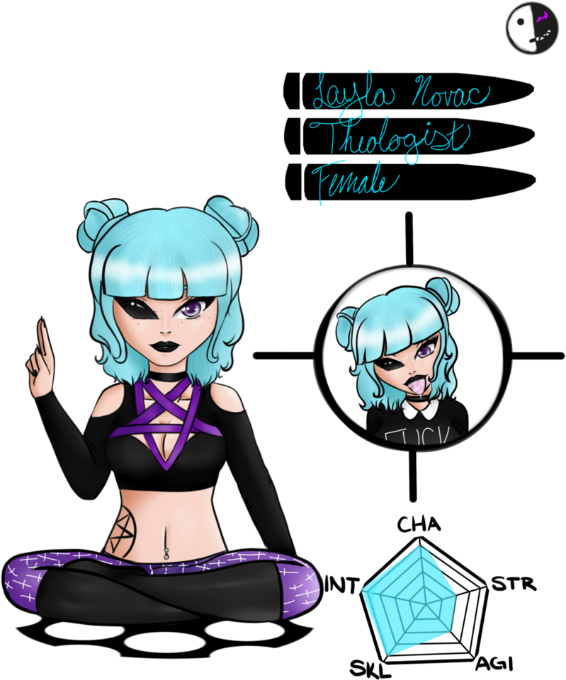 [d Rou] Half Demon, Half Girl, All Attitude By Cosmic - Drawing (808x988)