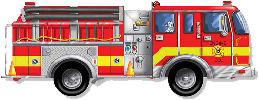 Fire Truck Png Background Clipart - Giant Fire Engine Floor Puzzle (561x570)