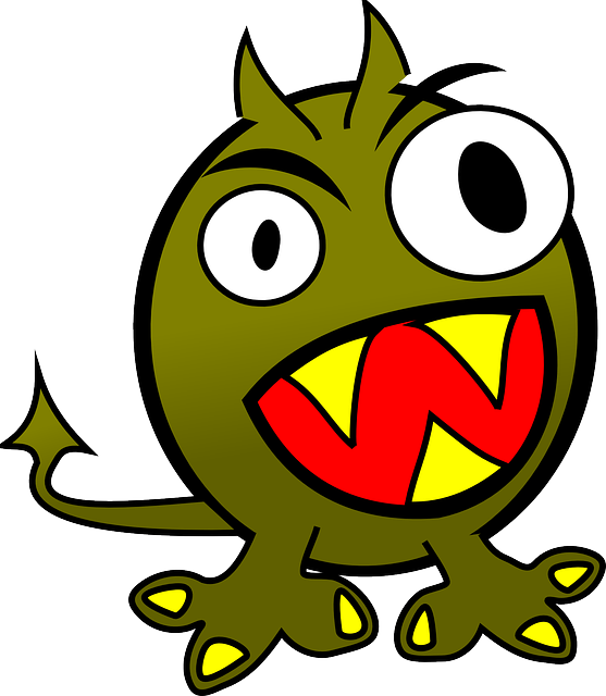 Potwór, Demon, Diabeł, Zło, Edukacyjny Film Animowany - Cartoon Monster (557x640)