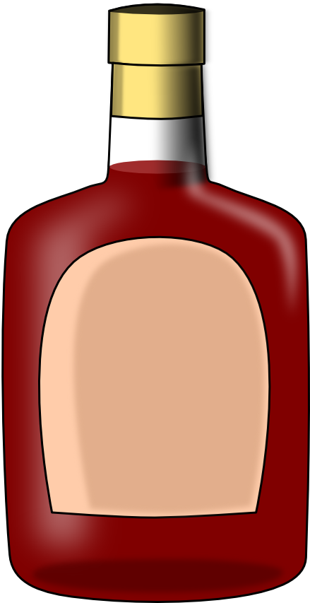 Brandy Bottle By Peritustraining - Bottle Of Brandy Clip Art (439x853)