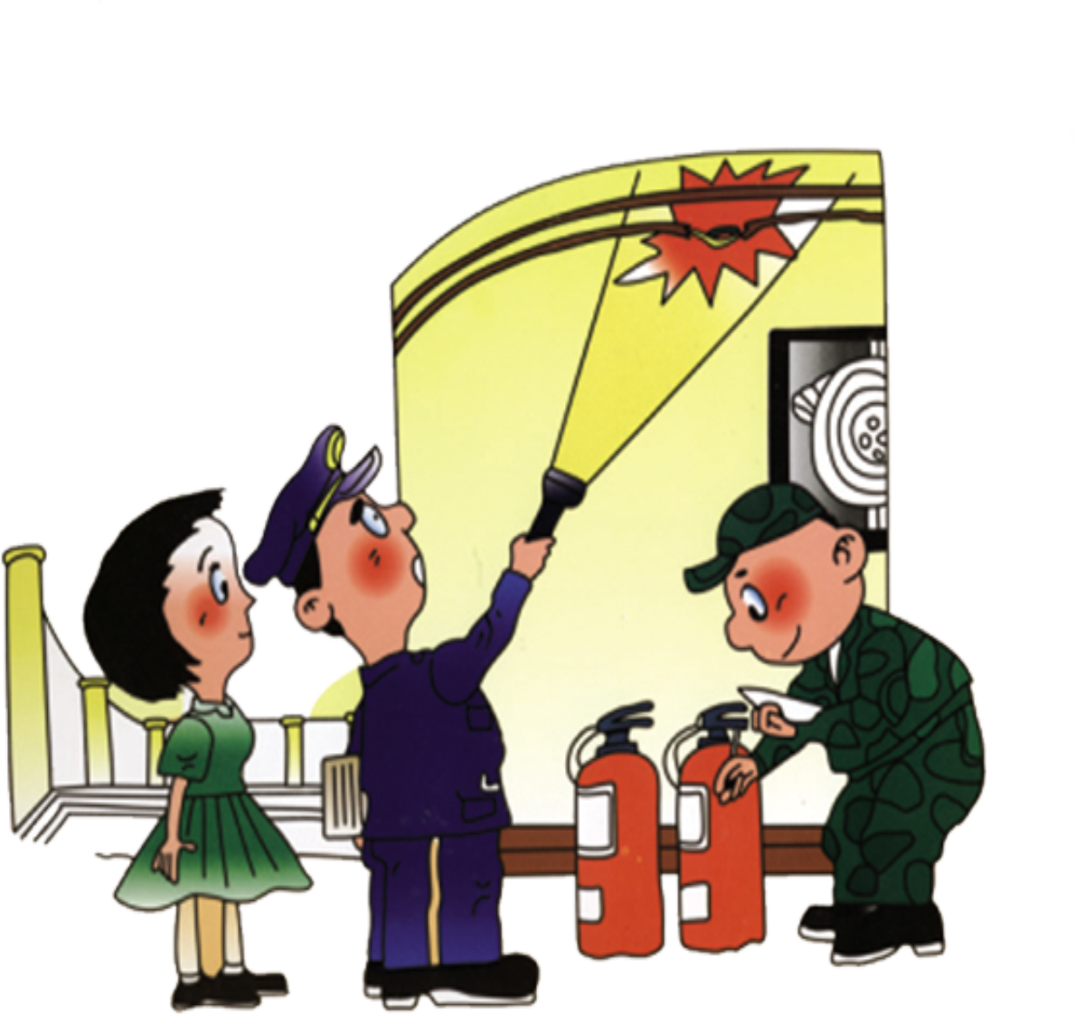 Fire Extinguisher Firefighting Cartoon - Fire Extinguisher Firefighting Cartoon (1189x1123)