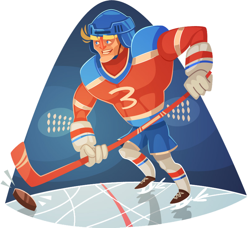 Ice Hockey Cartoon Sport Football - Ice Hockey Cartoon Sport Football (800x734)