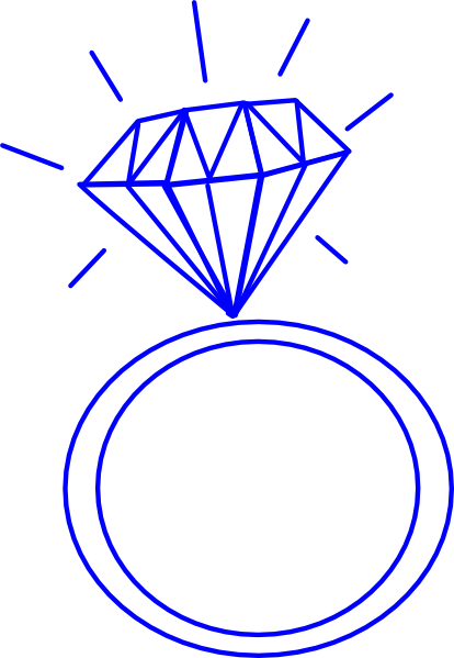 Blue Diamond Clipart - Engagement Clip Art (414x599)