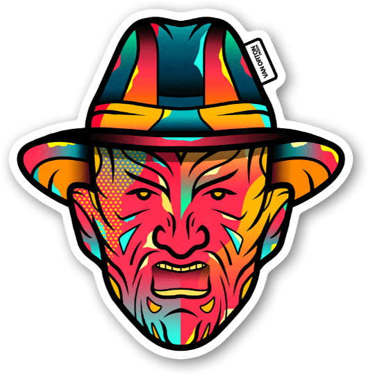 Custom Stickers, Freddy Krueger, Icons, Pop, Cartoon, - Freddy Krueger Sticker (586x600)