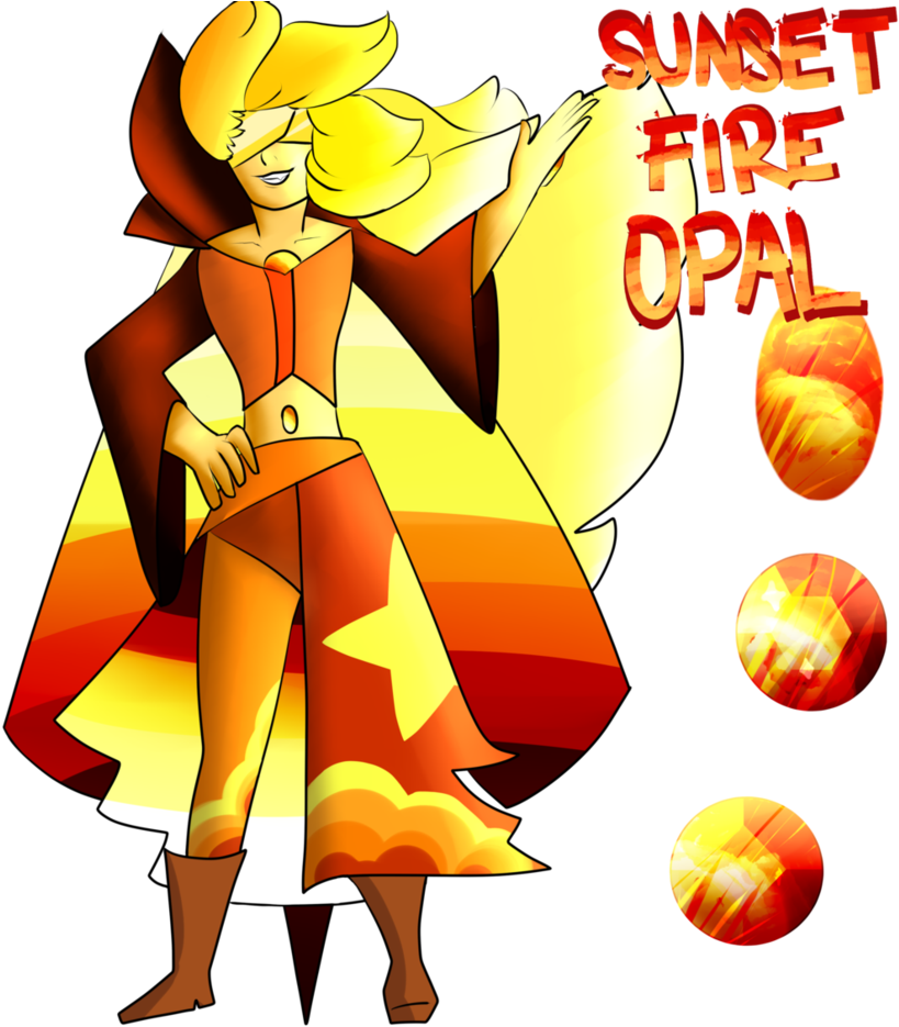 Sunset Fire Flash Opal 2 25ct L2121 - Sunset Fire Opal Steven Universe (848x942)