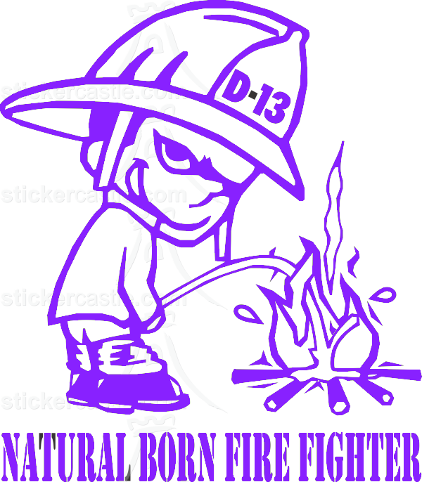 Natural Born Firefighter Sticker Available In Large - Firefighter Decals (600x686)