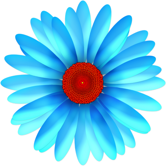 Flower Blue Turquoise Clip Art - Flower Blue Turquoise Clip Art (600x609)