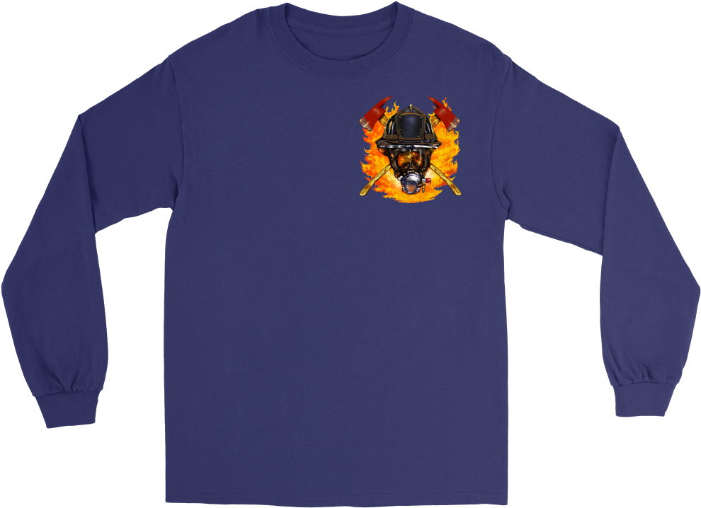 Gildan Long Sleeve Tee / Purple / S Firefighter Flag - Dad Of A Zebra Warrior Rare Disease Ehlers Danlos Eds (1000x1000)