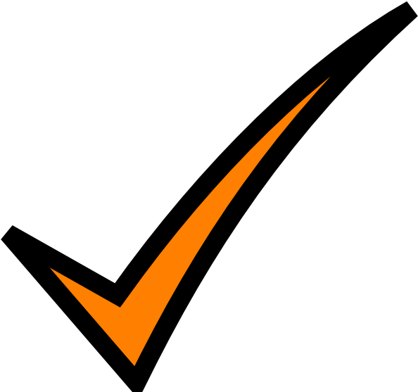 Orange Check Mark Png (600x557)
