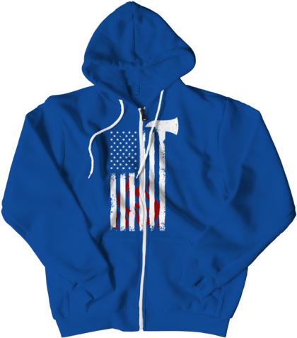 Firefighter Axe Flag Zipper Hoodie - Hoodie (480x480)