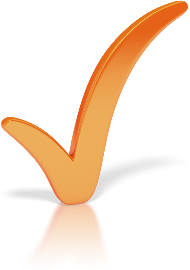 Orange Check Mark - Customer Benefits Clip Art Png (876x1000)